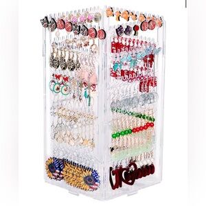 Clear rotating earring stand